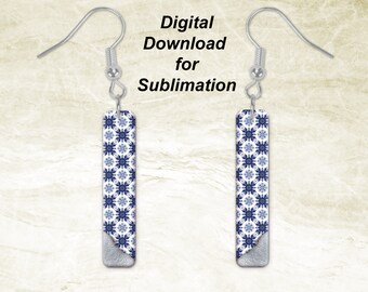 Bar Sublimation-Bar Earring Design-Earring Sublimation-Digital Download-Sublimation Designs-300 dpi PNG-Ready to Print- Drop Earring Design