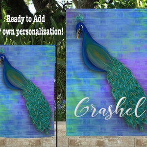 Peacock Garden Flag | Yard Flag | Personalized Garden Flag Sublimation Design | Digital Download | 300 DPI | Yard Flag Design