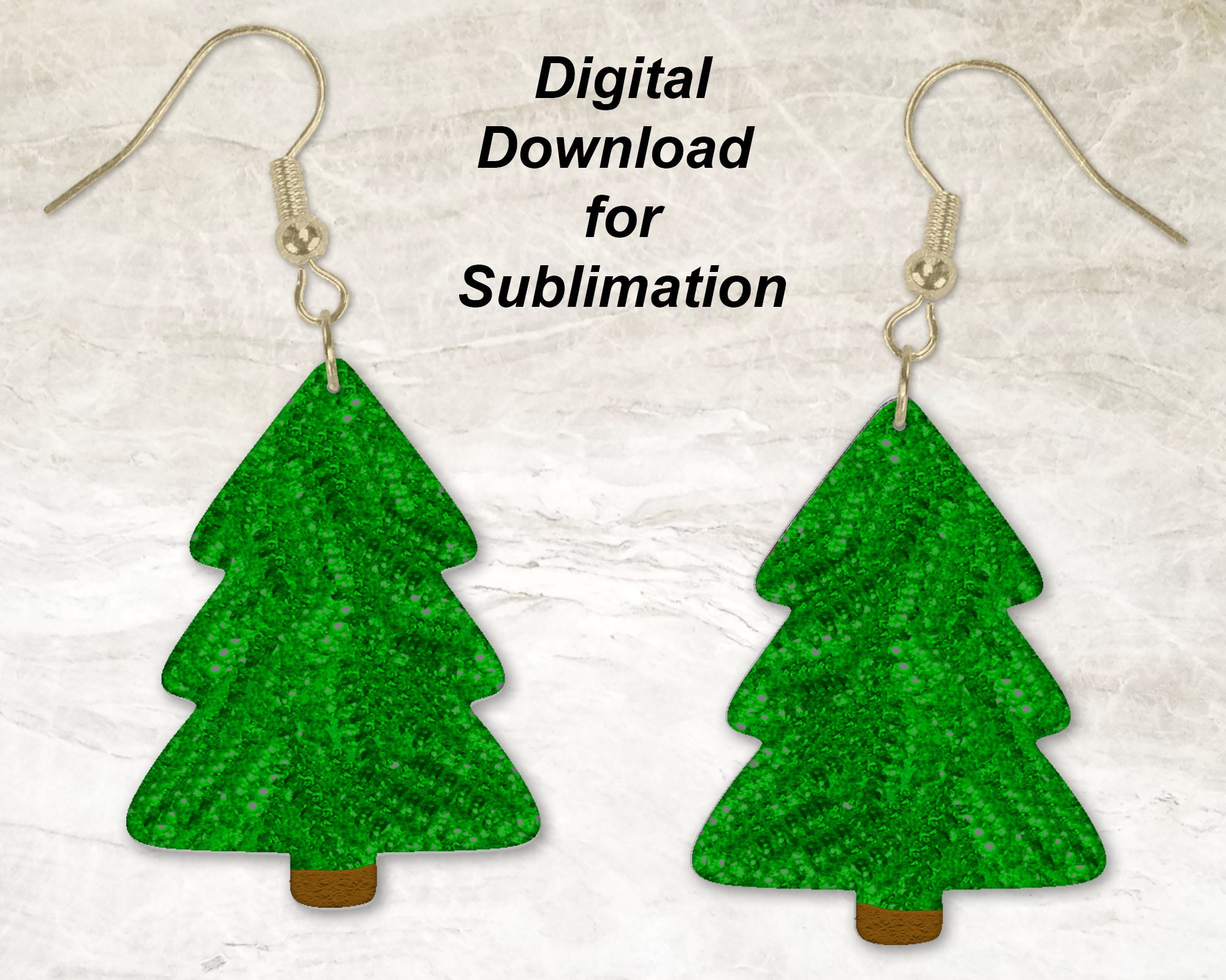 Blue Christmas Tree Earring Design-earring Sublimation-digital - Etsy