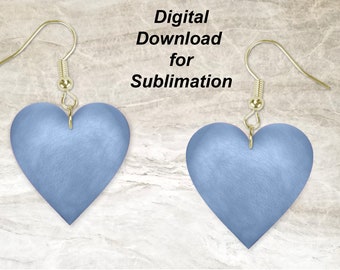 Digital Download Sublimation Design-Light Blue Pastel Heart-DIgital Design for Heart Earring Blanks-God Rocks Designs