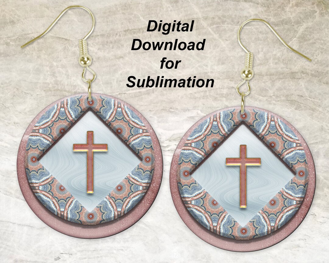 Circle Earring Sublimation Design Instant Digital Download God Rocks ...