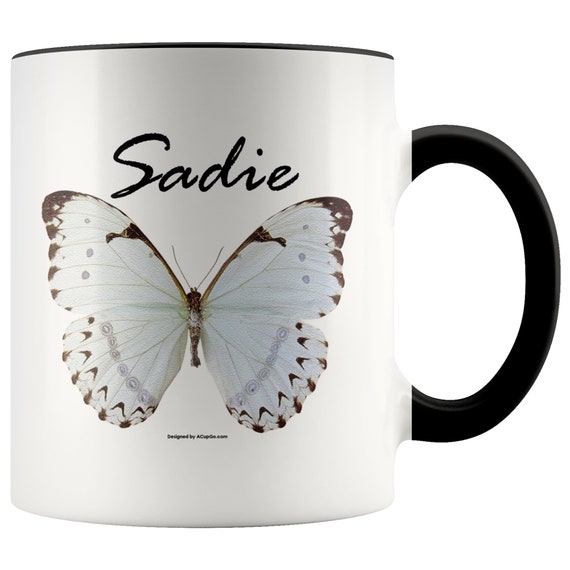 Acupgo Personalized White Butterfly Custom Name Coffee Mug Etsy