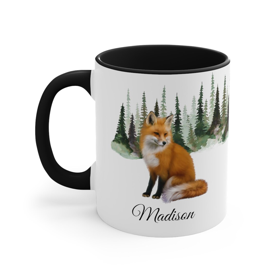 Fox Coffee Cup Select 11oz Ceramic Mug Color Personalized Etsy
