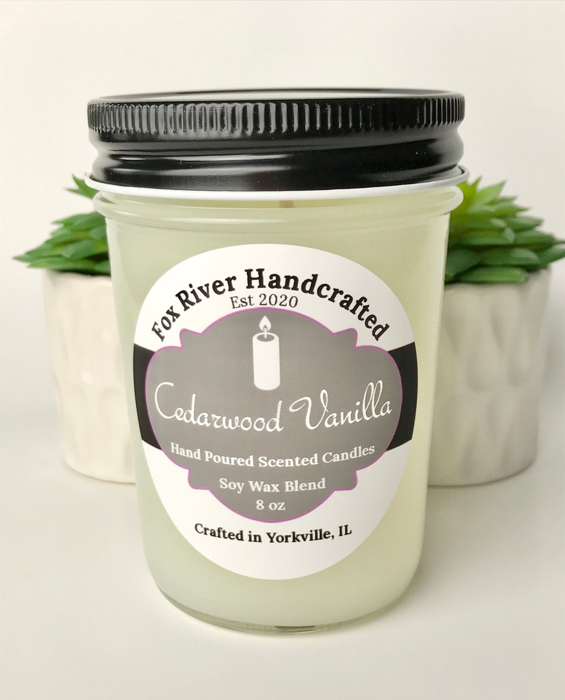 Cedarwood Vanilla Soy Blend Candle Handmade Luxury Scented Etsy