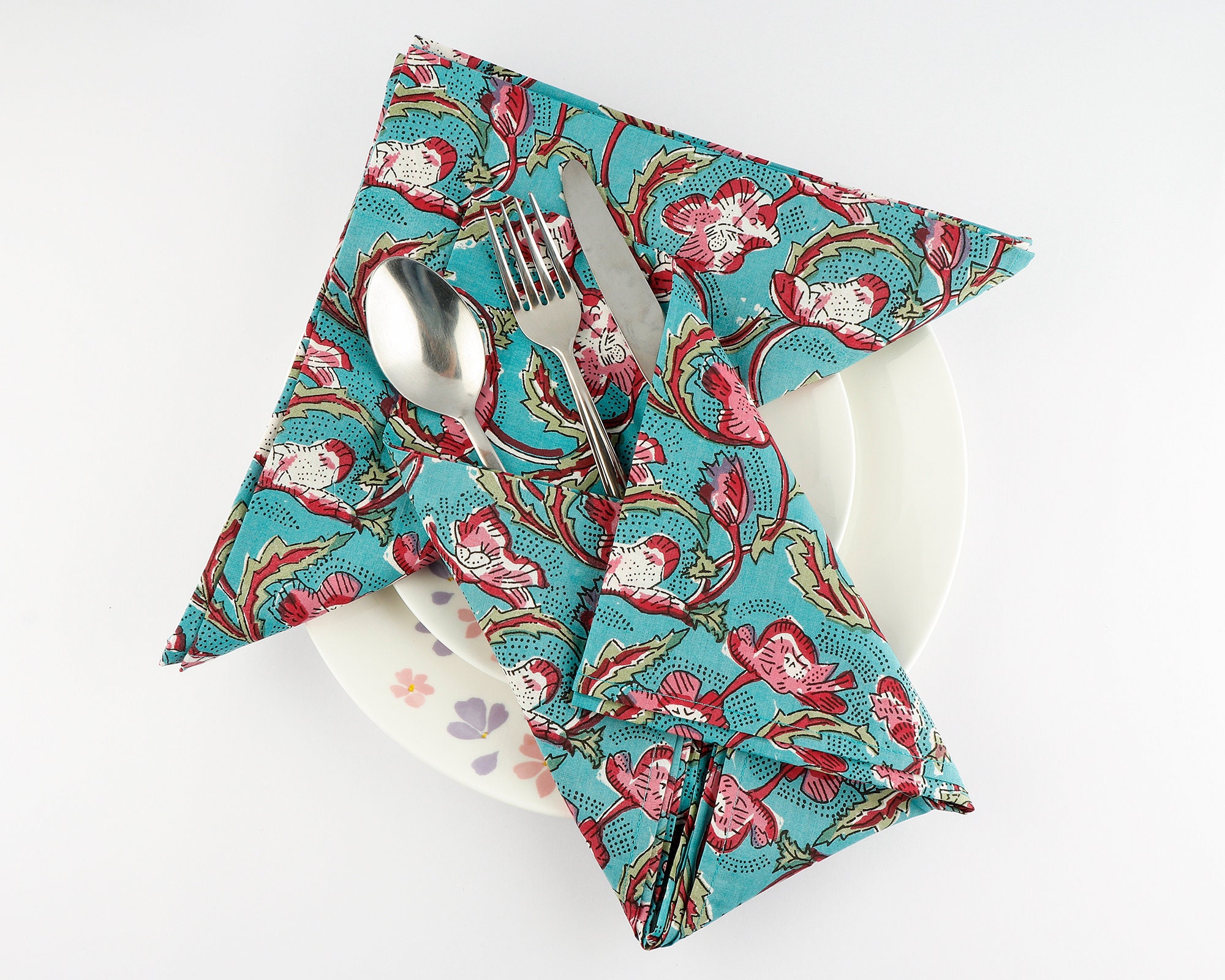 Sustainable Cotton Napkins India Block Print Napkins Cloth Etsy