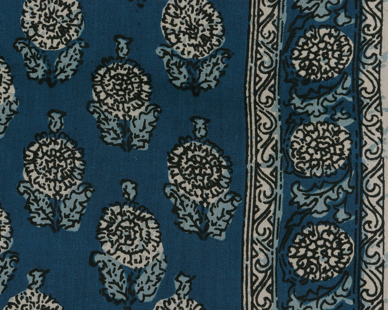 Bordered Royal Blue 100 Cotton Quilting Fabric by the yard Etsy