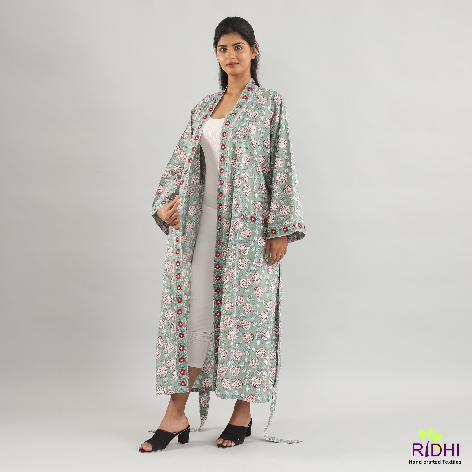 Sage Green pure cotton Robe Comfort Cotton robe ladies night Etsy