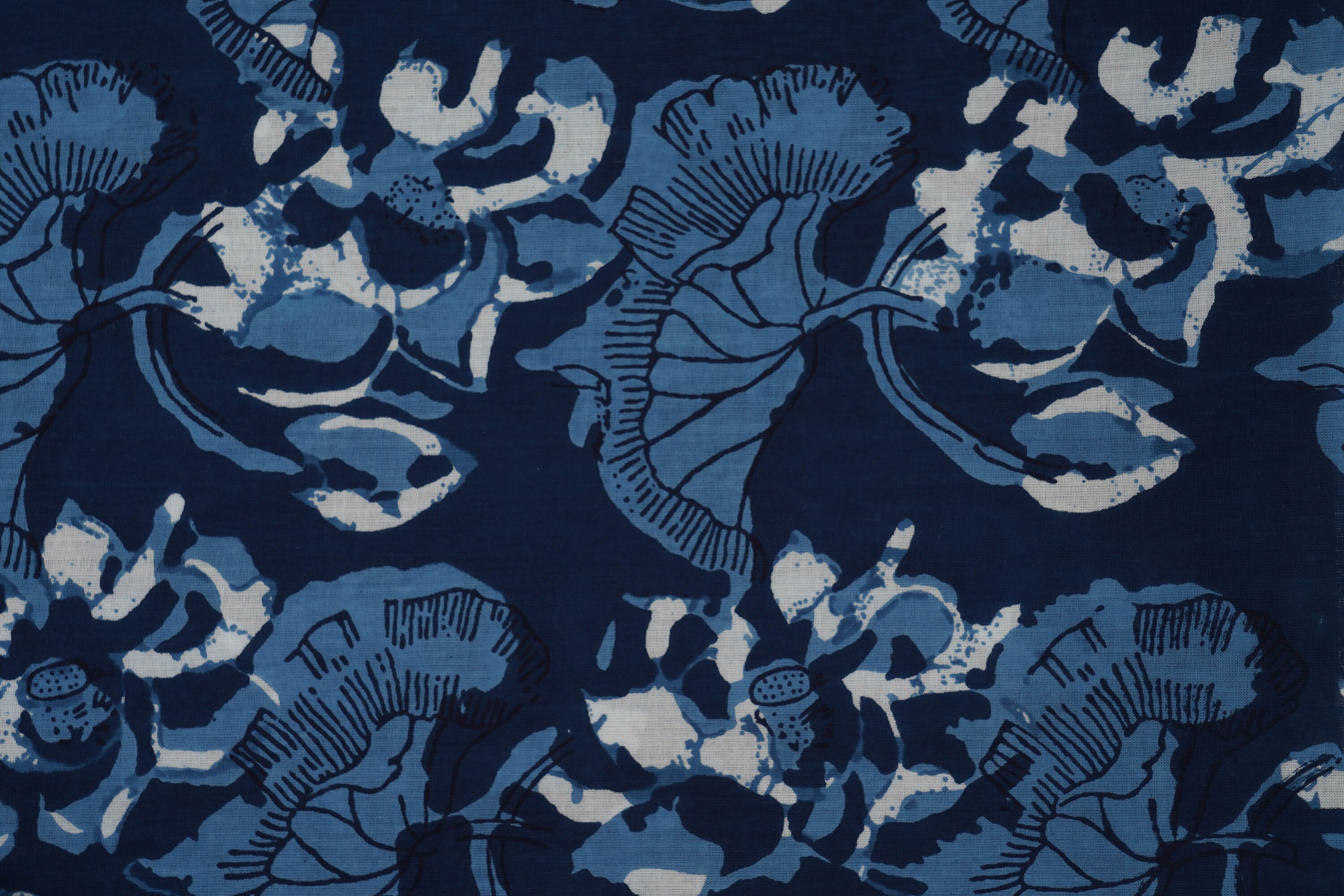 Dark Blue Cotton Quilting Fabric by the yard Quilt Fabric | Etsy