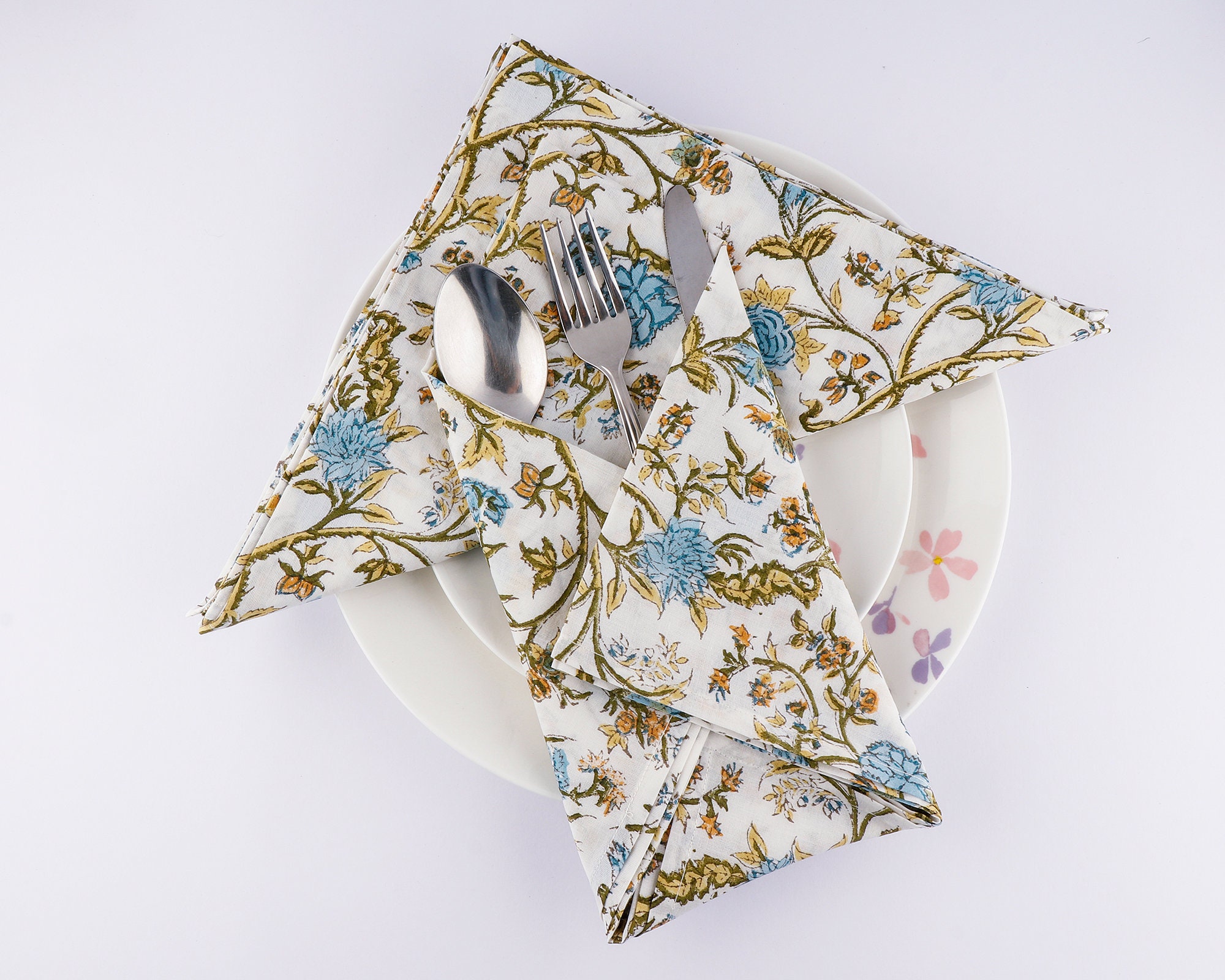 Fabricrush Cotton Napkins Cloth Napkins Indian Block Print Etsy