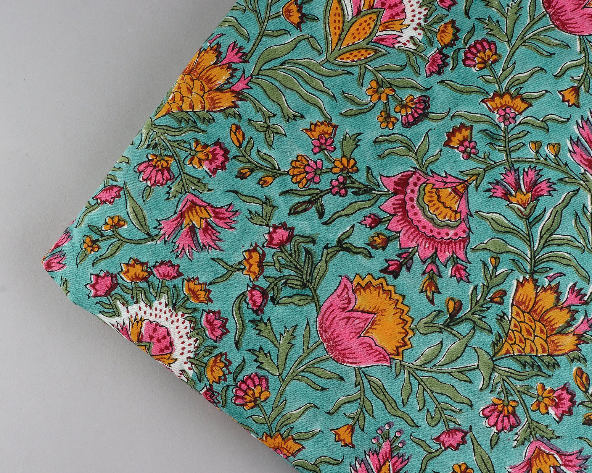 Floral Jade Green 100 Cotton Quilting Fabric by the yard Etsy