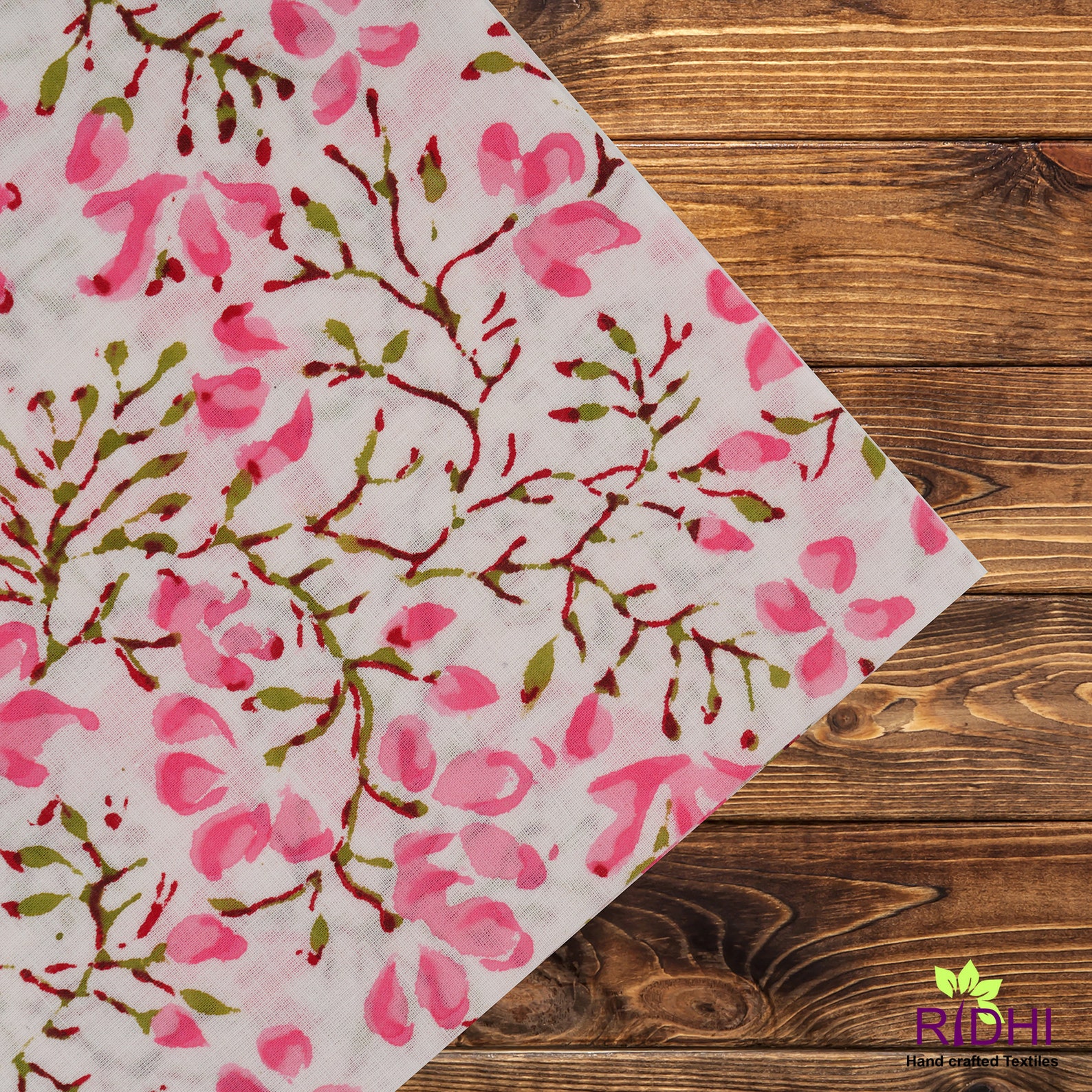 Floral Pink Napkins Set Dinner Cloth Block Printed Napkins Etsy