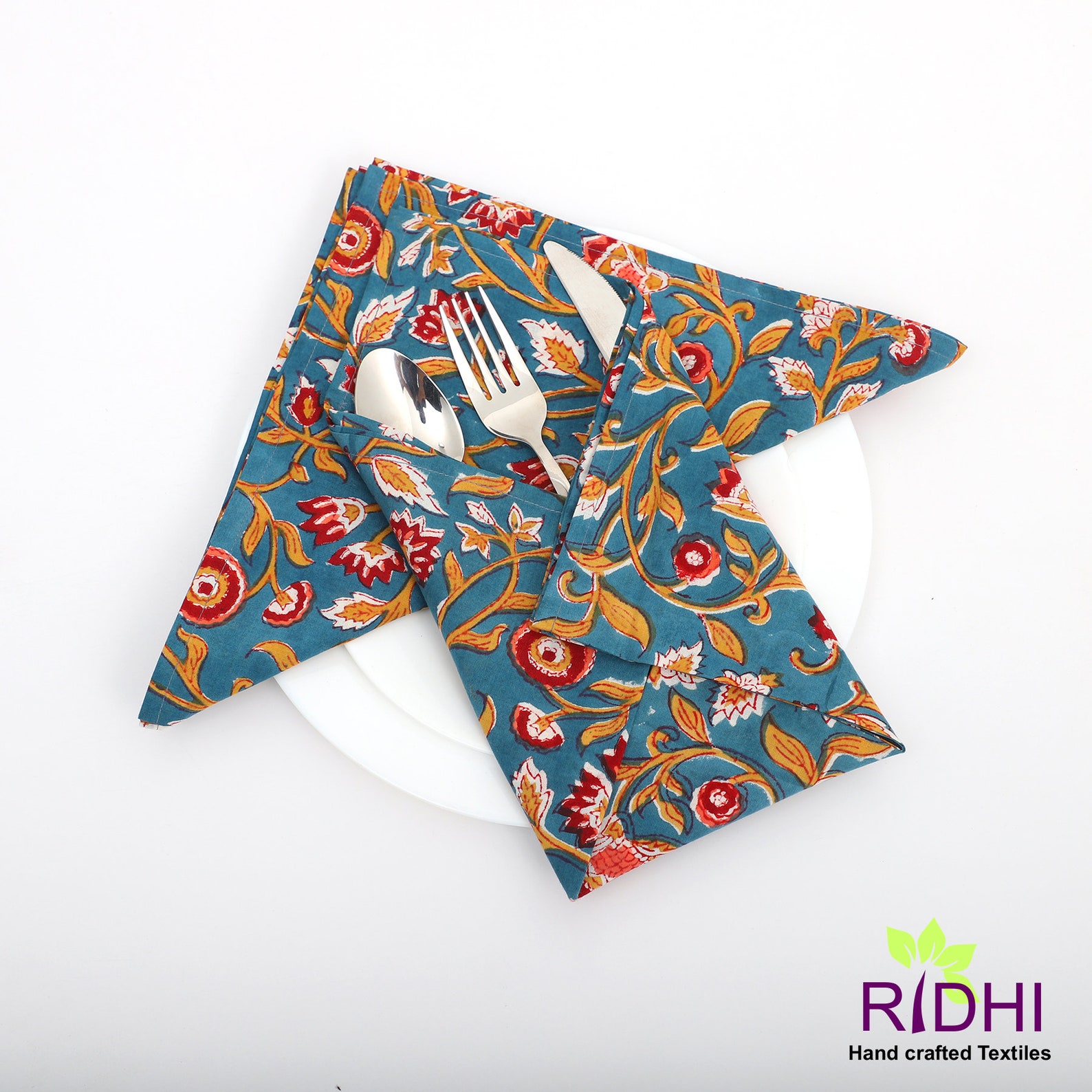 Fabricrush Cotton Napkins Cloth Napkins Indian Block Print Etsy