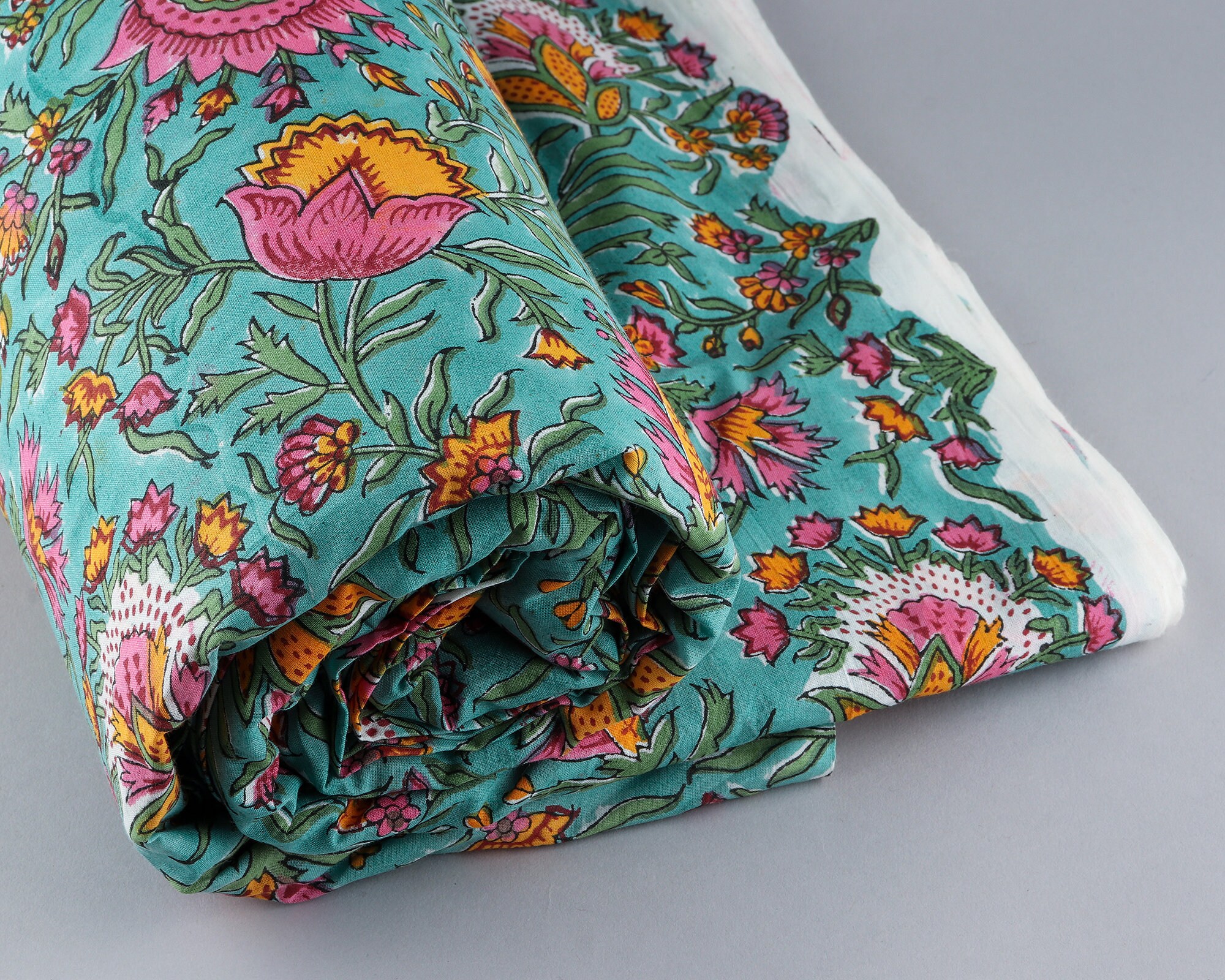 Floral Jade Green 100 Cotton Quilting Fabric by the yard Etsy