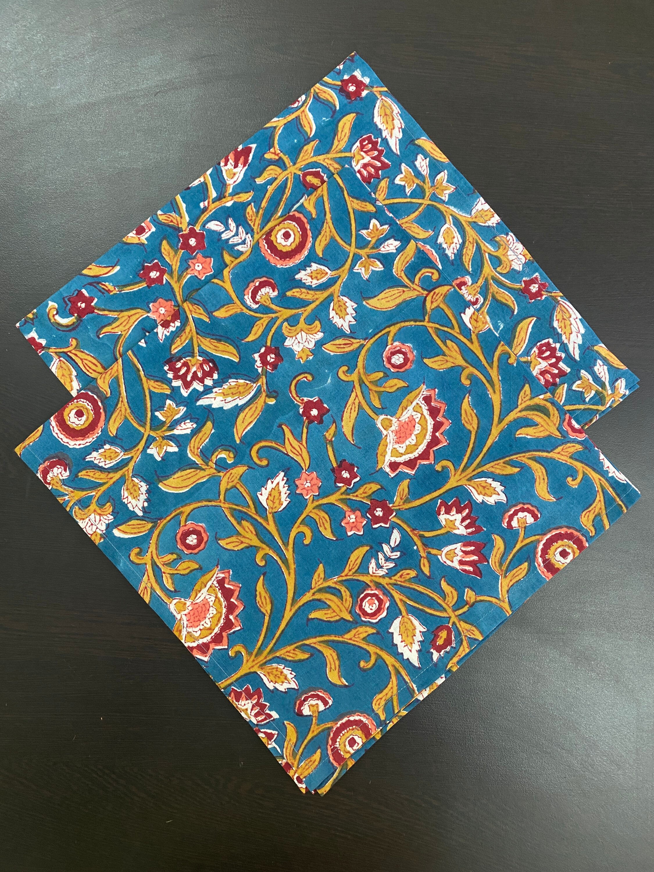 Sustainable Cotton Napkins India Block Print Cloth Napkins Etsy