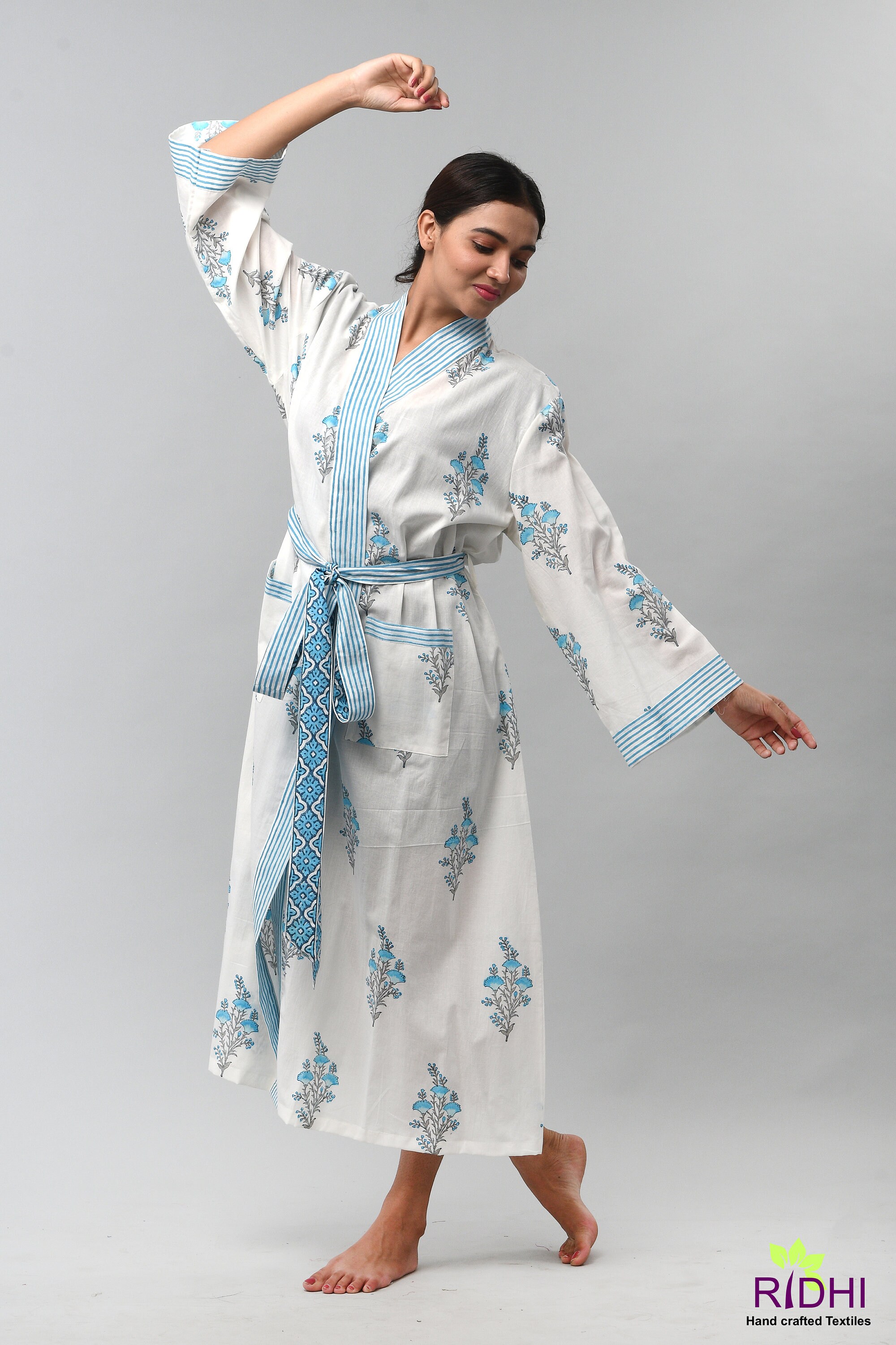 Sapphire Blue Kimono Robe Vacation Look Loose fit Robe Etsy