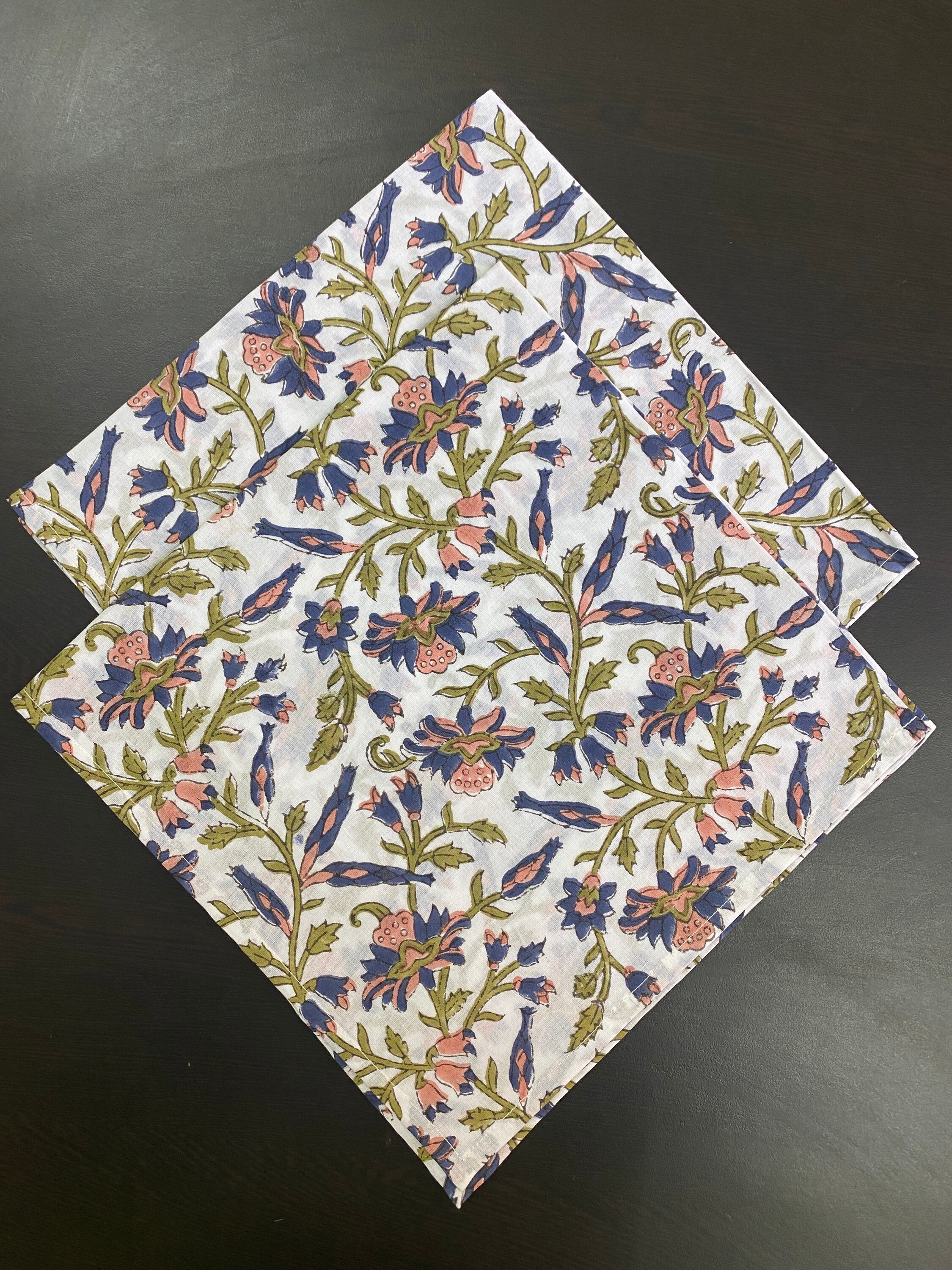 Fabricrush Cotton Napkins Cloth Napkins Indian Block Print Etsy