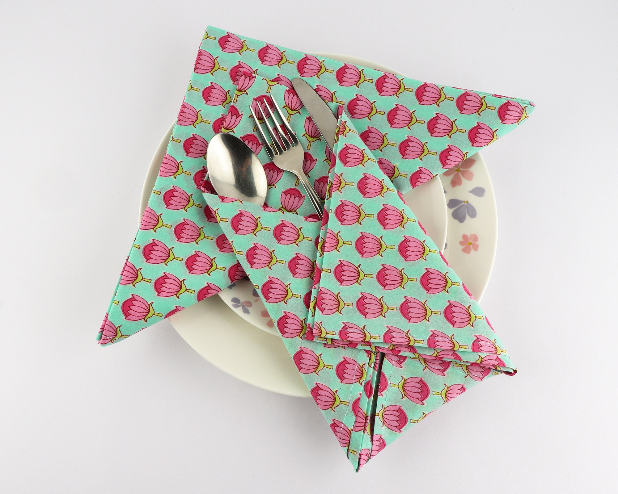 Sustainable Cotton Napkins India Block Print Cloth Napkins Etsy