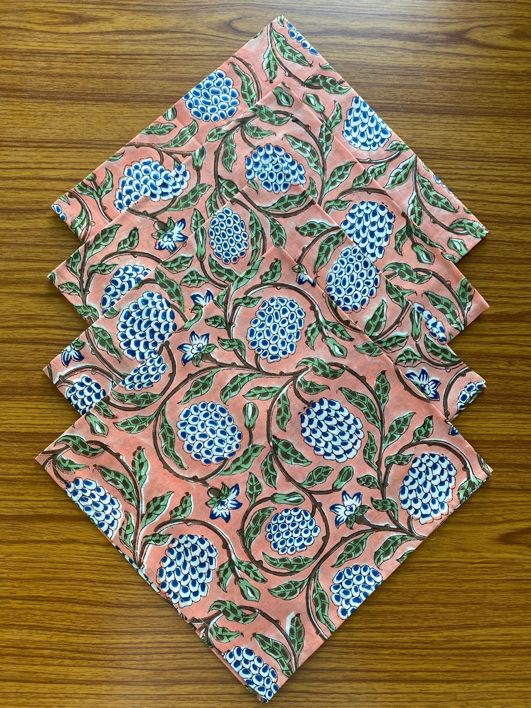  Ridhi Home Kitchen Linen 100% Cotton Cloth Dinner Napkins  Handmade Floral Block Print- Soft Designer Napkins (Sage Green) : Home &  Kitchen