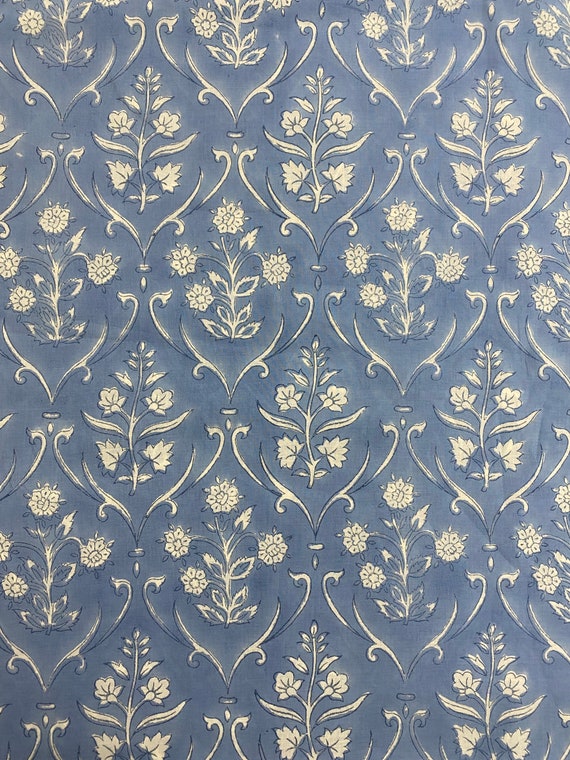 Cornflower Blue and White 100 Cotton Quilting Fabric by the Etsy