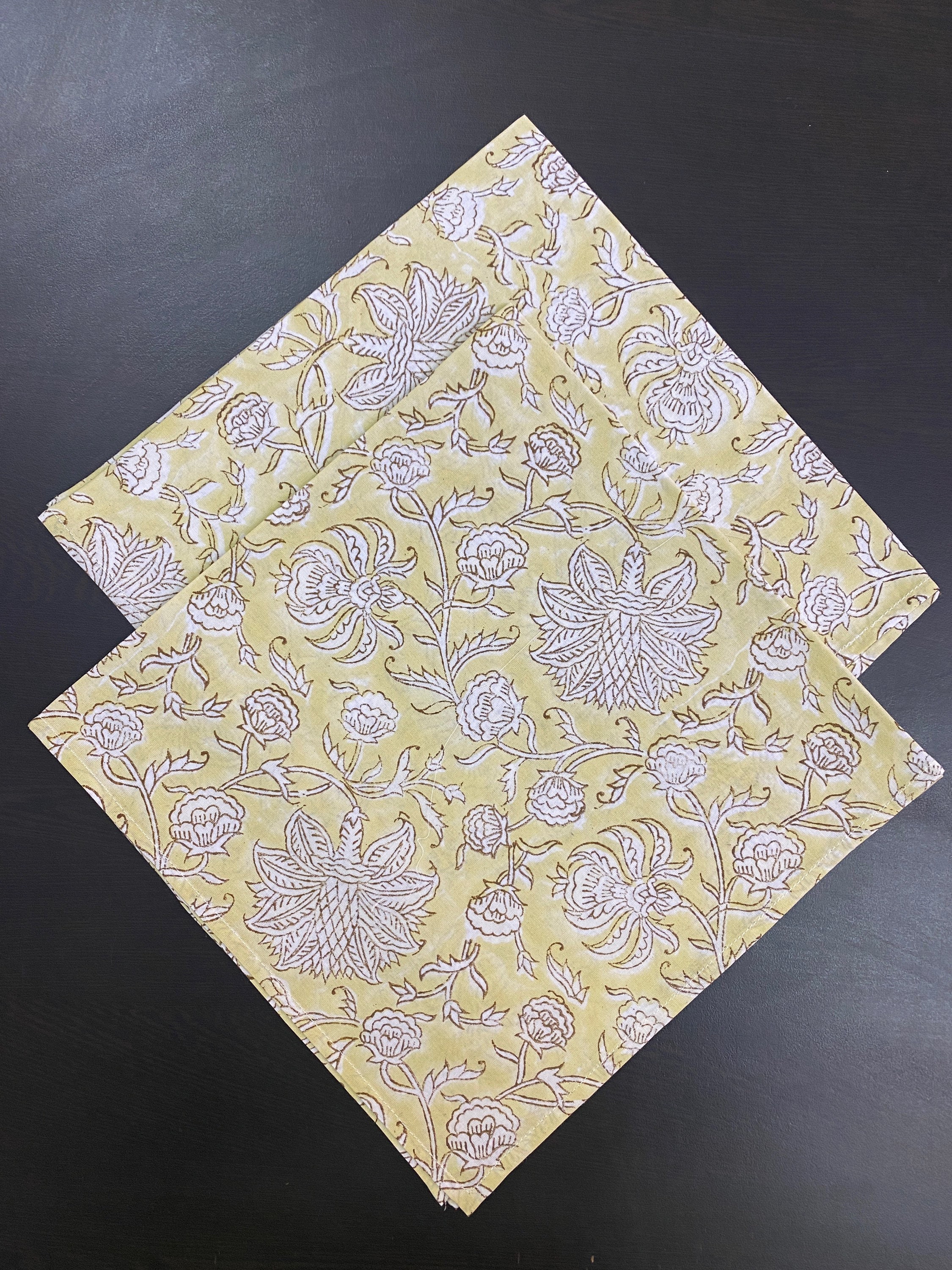 Pale Golden Rod Yellow Cotton Napkins Cloth Napkins Indian Etsy