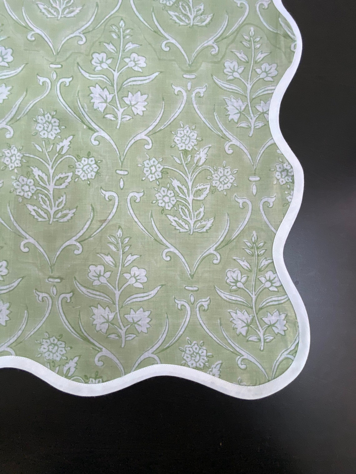 Sage Green Cloth Cloth Napkins Floral Print India Handmade Etsy