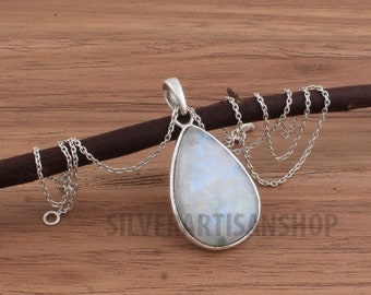 Moonstone necklace dangly star and circle moonstone lariat natural gemstone moonstone chunky crystal handmade Tassel necklace for her women