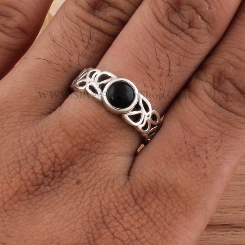 Black Onyx Ring,Black Oval Boho Silver Ring,925 Sterling Silver Ring,Natural Black Onyx Top Quality Gemstone Ring,Bride Ring Gift For Sis