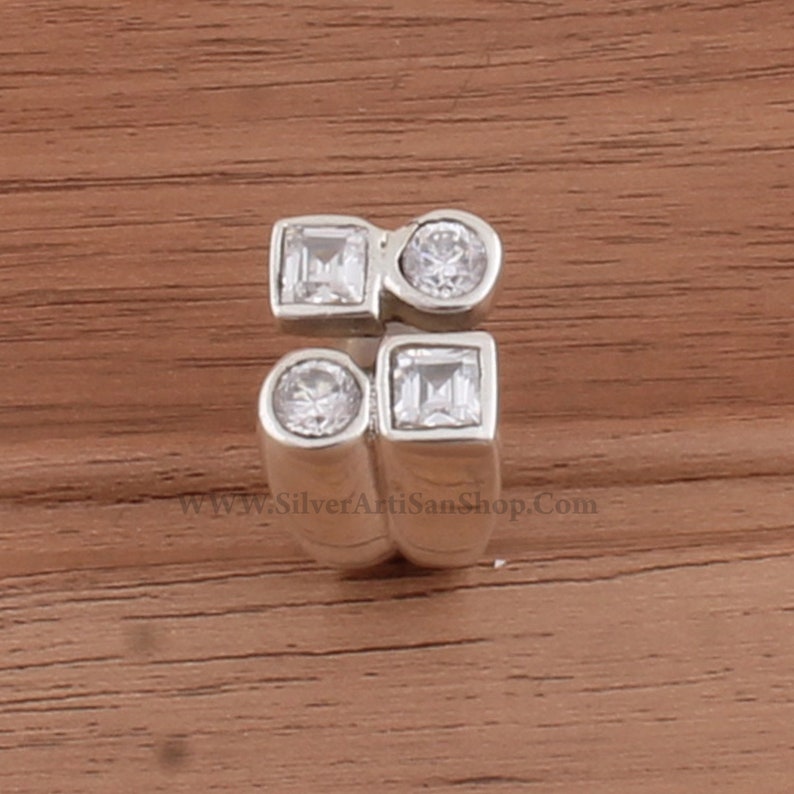 925 Sterling Solid Silver Ring Heavy Ring Crystal Semi Precious Stone Ring Four Stone/'s Ring White Cut Stone/'s Ring Crystal Ring