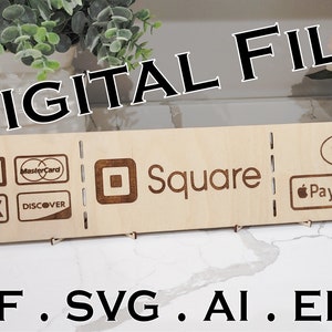DIGITAAL BESTAND Glowforge Square We Accepteren betalingsteken en pictogrammen - SVG - pdf - Adobe Illustrator
