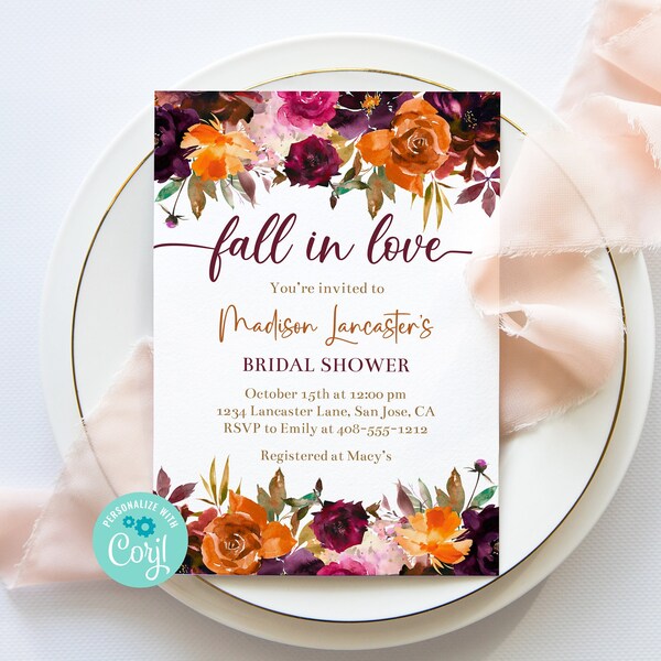 Fall Bridal Shower Invitation - Etsy