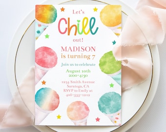 Editable Frozen Ice Birthday Invitation Template, Printable Snow Party Invite, Summer Birthday Party, Girls Party, Last Day Of School, Corjl