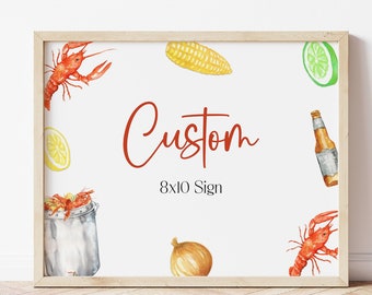 Editable Crawfish Boil Custom Sign 10x8 Template, Craw Fish Birthday Party Decorations, Seafood Party Decor, Craw Fish Dinner, CRAW, Corjl