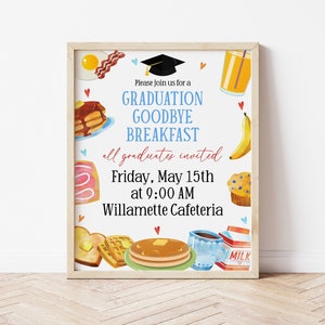 Editable Graduation Breakfast Flyer Template, Printable School Breakfast Flyer, Senior Breakfast Flyer, School Event, Grad Event, Corjl