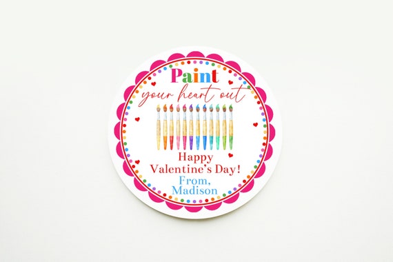 Paint Your Heart Out Valentine, Art Valentine Tag for Kids, Painting School  Valentine, Classroom Valentines for Kids, Shipped Valentine Card 
