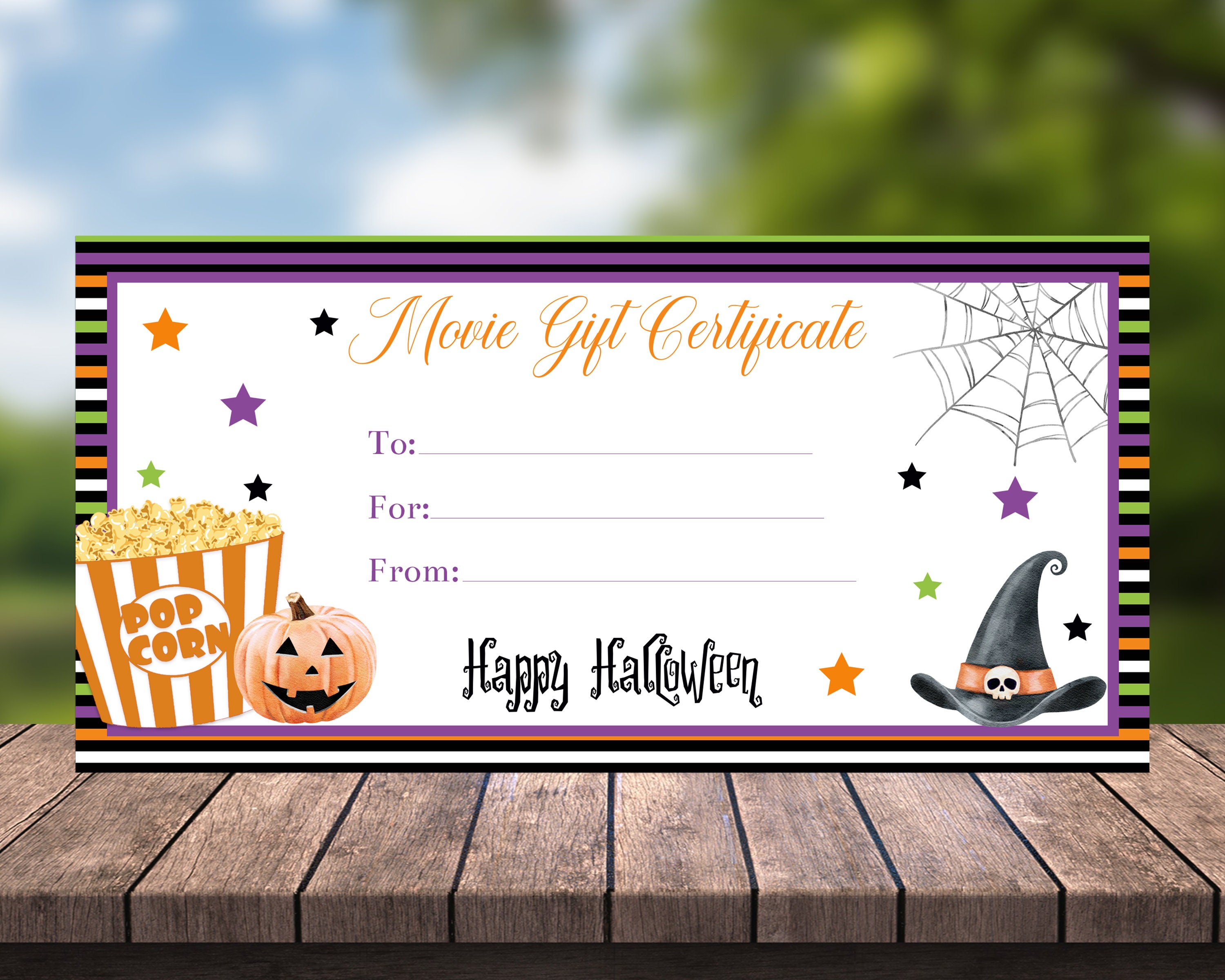 Movie Gift Certificate Template