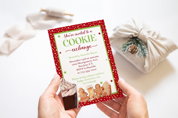 Editable Cookie Exchange Invitation Template Cookie Swap - Etsy