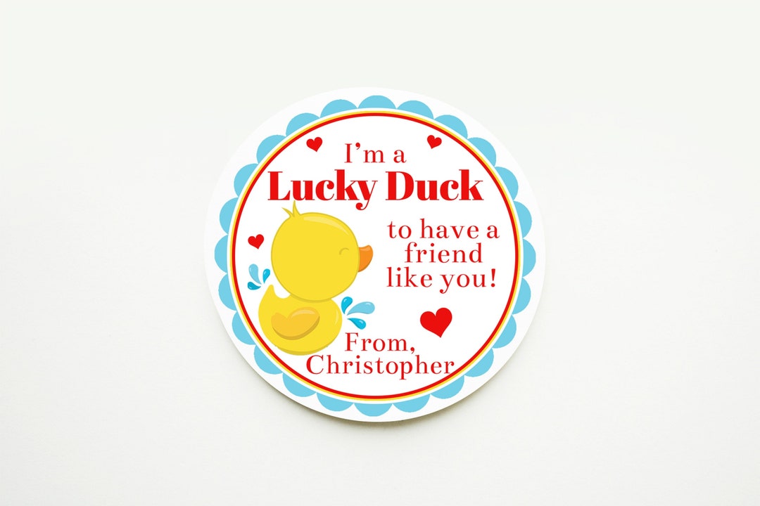 I'm A Lucky Duck to Have A Friend Like You Valentine Tag, Kids