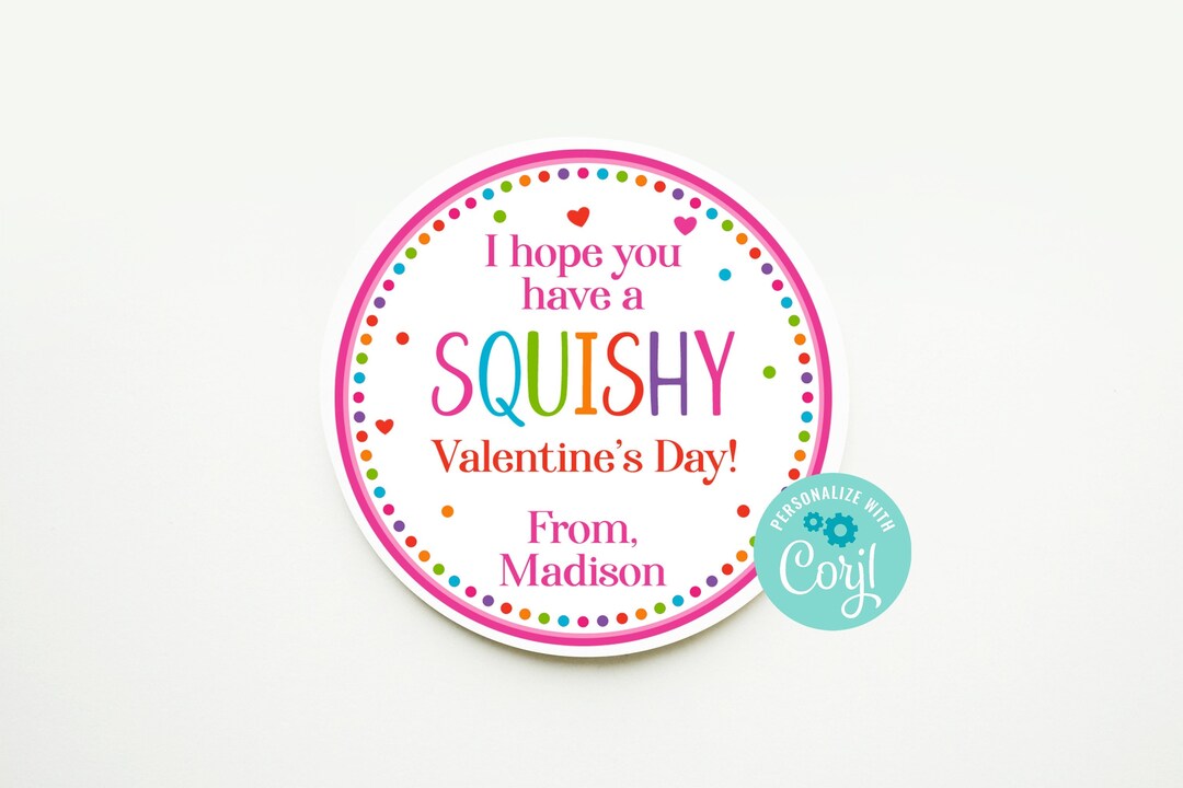 Editable Squishy Valentine Tag Squishy Printable Valentine Tag for Editable Squishy Valentine Tag Squishy Printable Valentine Tag for