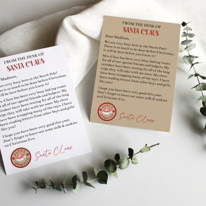 Sjabloon bewerkbare brief van de kerstman, afdrukbare brief van de kerstman, brief noordpool, kerstactiviteit kinderen, briefje van de kerstman, Corjl