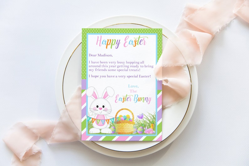 Editable Letter From the Easter Bunny Template Printable - Etsy