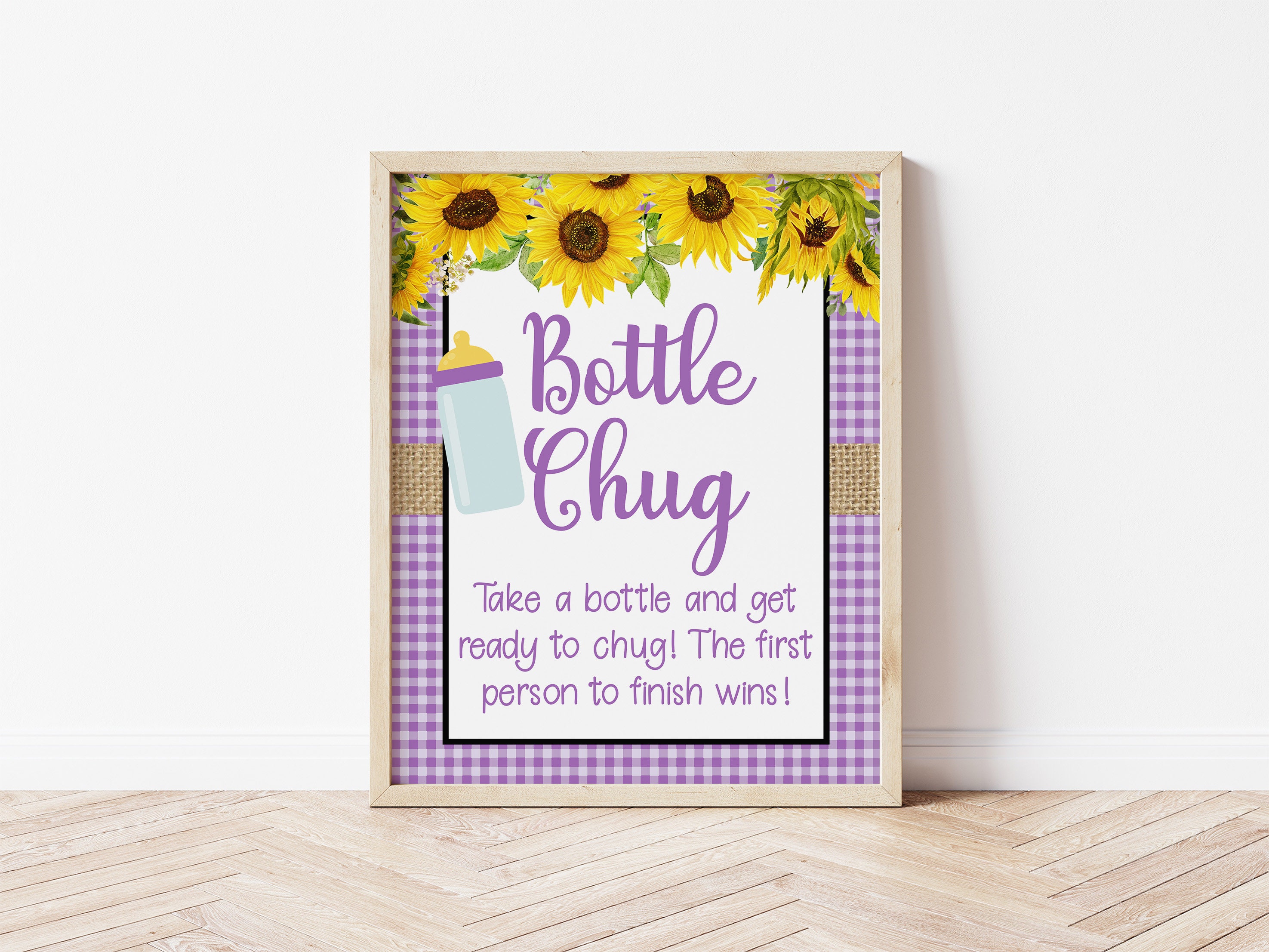 Bottle Chug Sign Purple Baby Q Decorations Drinking Game - Etsy