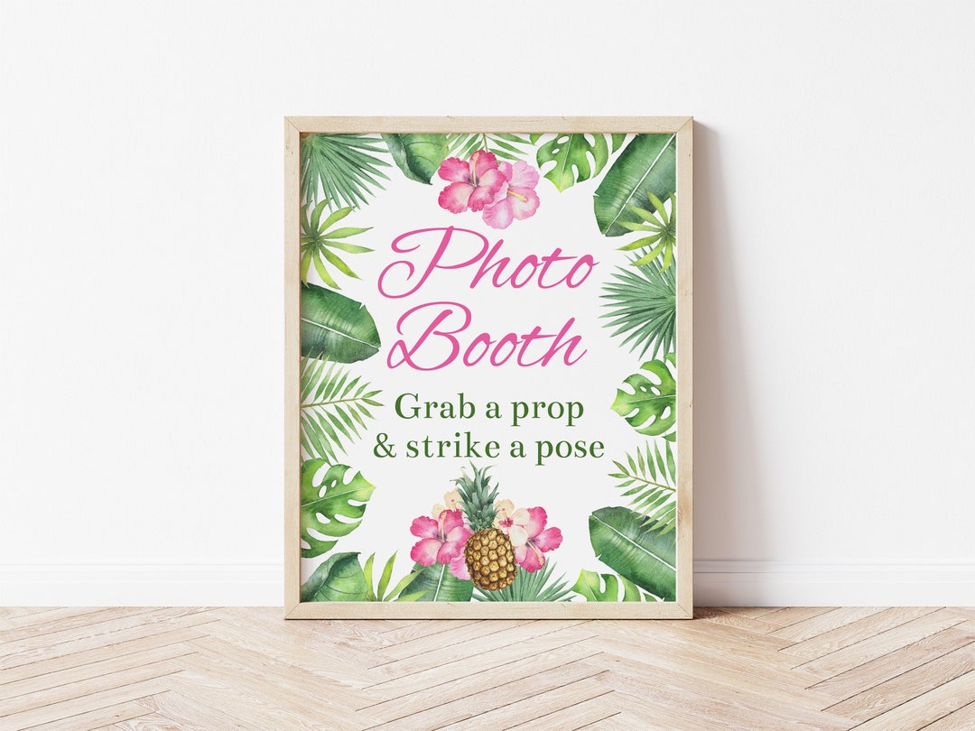Photo Booth Sign, Photo Sign, Table Sign, Luau Party, Luau Birthday ...