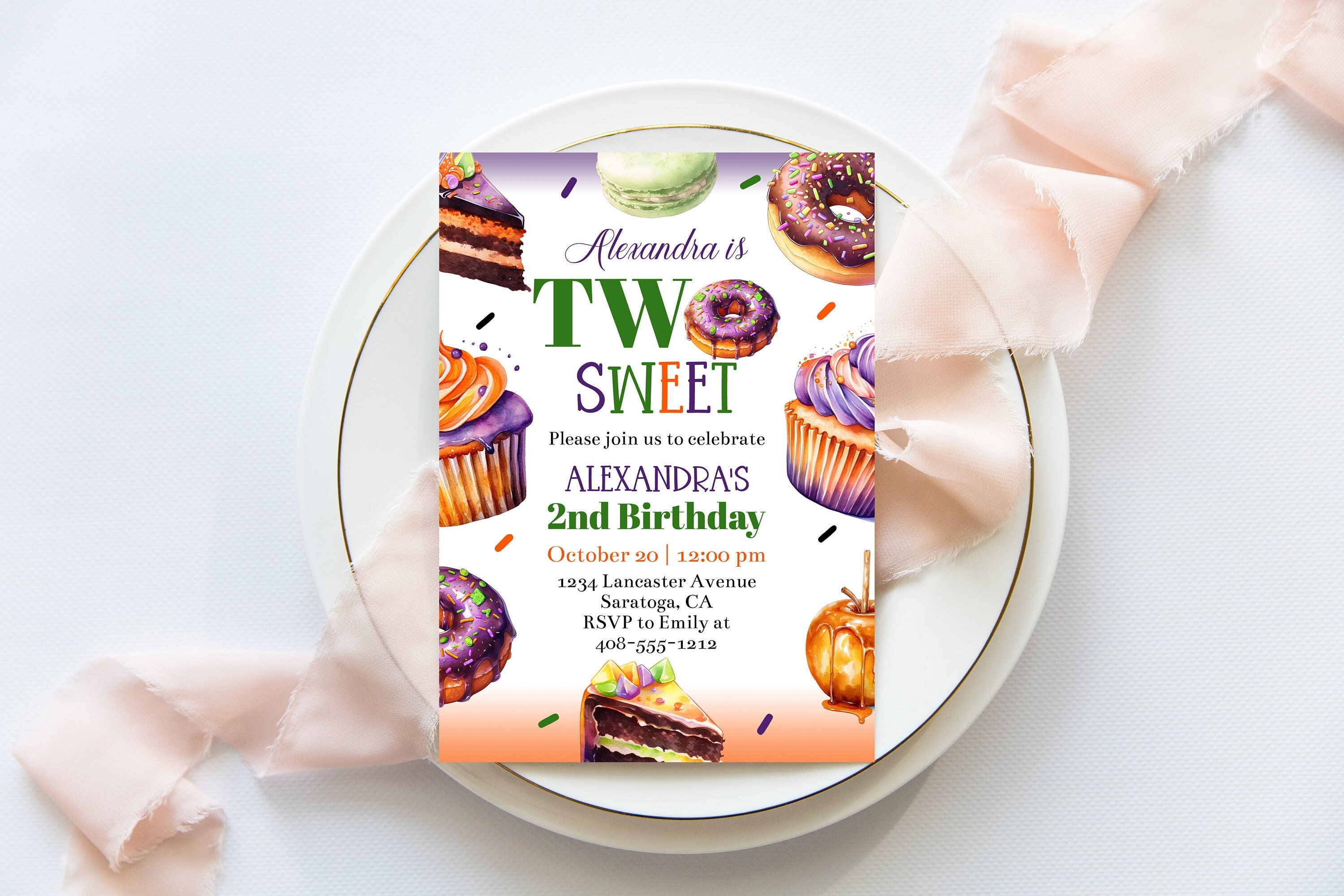 Editable Halloween Two Sweet Birthday Invitation Template Printable 2 Year Old Halloween Birthday Party Invite 2nd Birthday