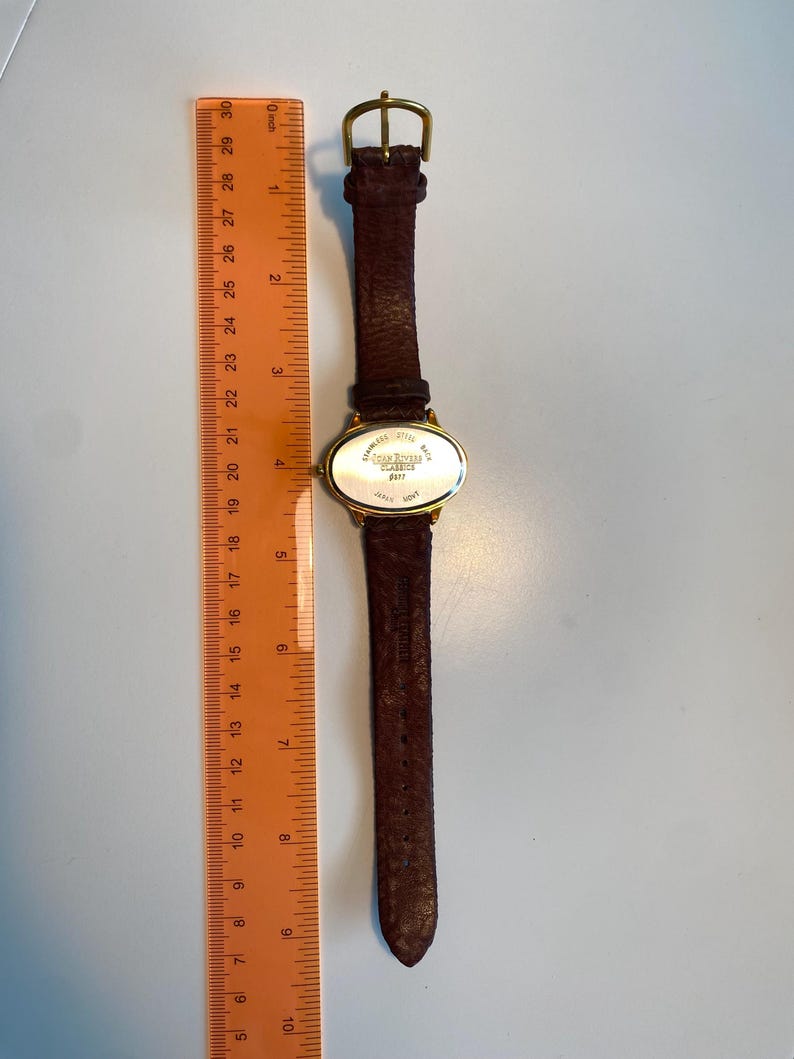Joan Rivers Vintage Jewelry Classics Watch Brown Genuine Leather Band