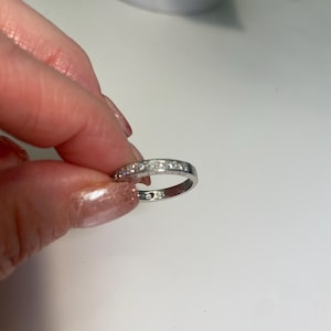 Avon Vintage Sterling Silver Cubic Zirconia Band Ring Size 6 New Old Stock Original Box Gift for Her Birthday Christmas Anniversary