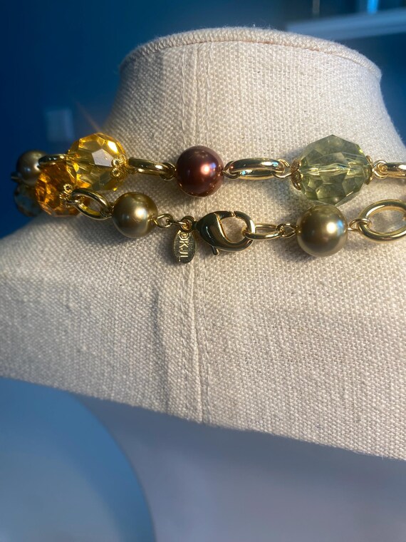 KJL Kenneth Jay Lane Vintage Necklace Gold Tone C… - image 3