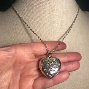 Brighton Vintage Necklace “You Are Always In My Heart” Silver Plated Heart Locket Pendant Clear Crystals image 1