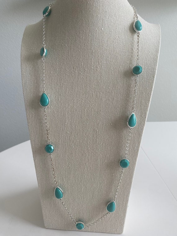 Vintage Jewelry Liz Claiborne Turquoise Necklace … - image 2