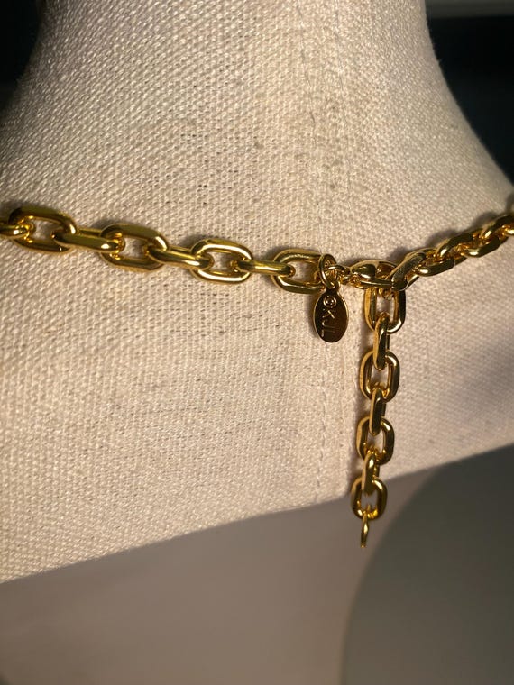 KJL Kenneth Jay Lane Vintage Polished Gold Tone L… - image 4