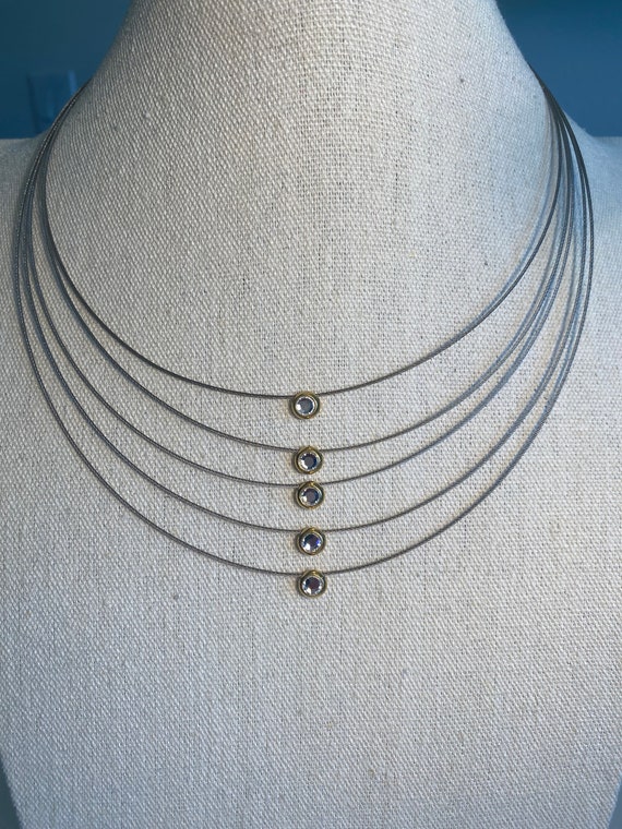 Joan Rivers Five Strand Silver Toned Cable Necklac